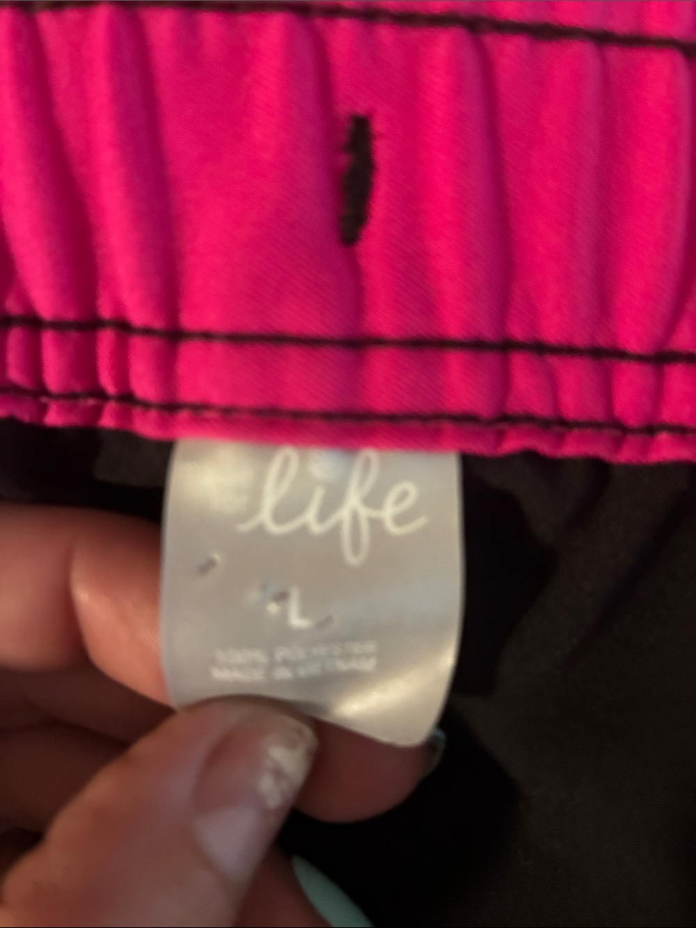 Made for Life Black Track Pants with Pink & White Side Stripe - Picture 7 of 8